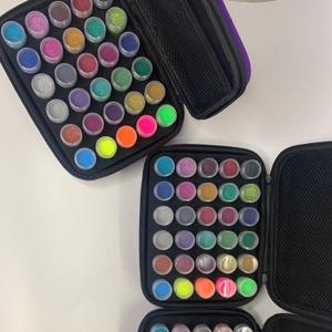 Кейс с полным наполнением блёстками для бьюти мастеров, гримеров, аквагримеров