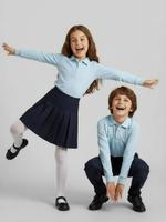 Поло с длинными рукавами в ассортименте (белый, голубой, серый, черный)