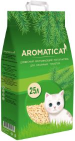 Наполнитель для кошачьего туалета "AromatiCat" Древесный впитывающий 25л. ACD25