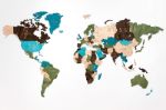 Декор "Карта мира на англ. языке" многоуровневый, цветной, XXL 3192