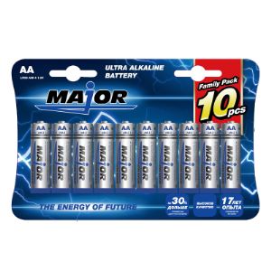 Батарейки &#34;Major&#34; Ultra Alkaline battery AA 10 PCS, AAA 10 PCS
В блоке 10, в коробке 80шт.
Продукция произведена в Китае. 
Собственная торговая марка компании RB Brands. (
От производителя. Оптом.
Цены: AA 10 PCS = 159,37 руб,., AAA 10 PCS  = 144,44 руб,. 
Цена без НДС, без учета доставки.
Бренд: Major
Гарантия производителя: есть
Чтобы купить оптом, свяжитесь с поставщиком. 
Компания поставщик — RB Brands из города Алматы. 
Доставка возможна транспортной компанией, самовывоз. 
Способы оплаты: наличными, безналичная оплата.