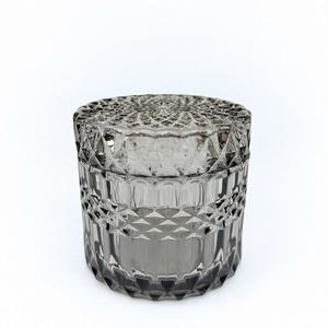 Стеклянный подсвечник с крышкой черный 200 мл