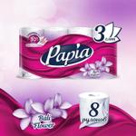 Туалетная бумага "PAPIA" Цветы Бали 3сл 8рул