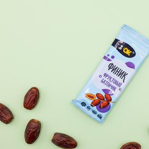 Фруктовые батончики BeOK ТМ BIO Elite Финик. Вес 30г. Без орехов.