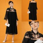 Роскошное Плиссированное Миди-Платье с Кружевными Деталями