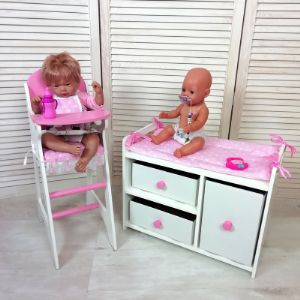 Мебель делаем для кукол на 40см, на 50см, на 60см.  Цвет: белый, розовый, мятный, голубой