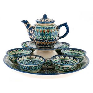 Посуда узбекская ручная роспись, г. Риштан Чайные сервизы, салатницы, ляганы для плова и многое другое