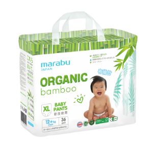 Трусики-подгузники 
MIOKI Organic Bamboo
XL 12+ кг 36 шт, Упак