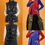 Стильный глянцевый пуховый жилет в городском стиле