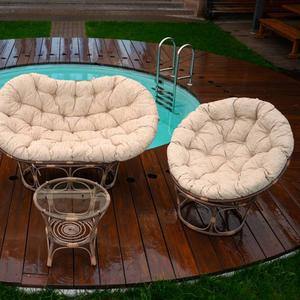 Комплект Mamasan + Papasan + Стол, цвет какао