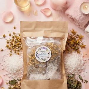 Крымский сувенир "Степной простор" - 200гр. Соль розовая Крым Сасык-Сиваш + ромашка, зверобой, мята.