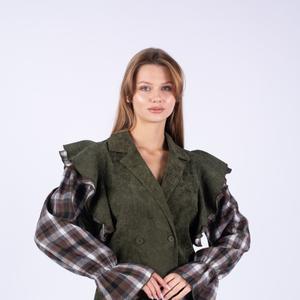 Рубашка микс вельвет и хб в полоску