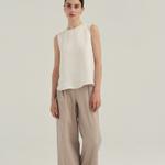 Брюки VIVIANE телесного цвета в голубую полоску