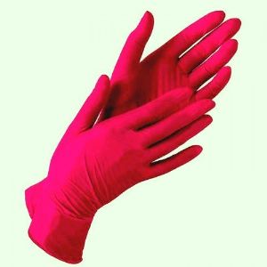 Красные нитриловые перчатки