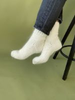 Аксессуары Пуховый подарок носки пуховые шерстяные вязаные белые