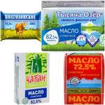 Масло сладко-сливочное 1000 Озёр/ Чабан/ Белый Медведь/КубаньРусьМолоко