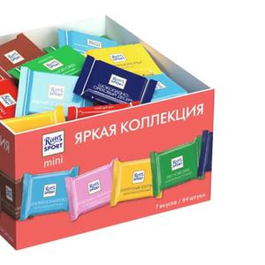 Шоколад Ritter Sport Ритте Спорт Мини 16,6г. Яркая Коллекция. В блоке 84 штуки.