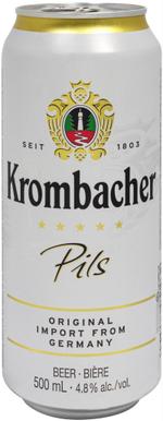 ПИВО СВЕТЛОЕ ПАСТЕРИЗОВАННОЕ ФИЛЬТРОВАННОЕ KROMBACHER PILS 4,8% 0,5 ж/б