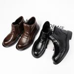 Мужские зимние ботинки из кожи на меху — стильные, универсальные, теплая модель 85686