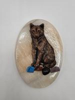 Магнит волк из натуральных уральских камней ma10