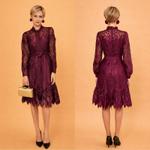 Элегантное Кружевное Платье Бордового Цвета