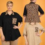Роскошная рубашка Savanna Luxe с леопардовыми акцентами