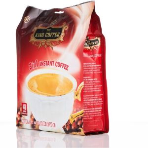 Растворимый кофе 3в1 "King Coffee"
48 пакетиков по 16гр.
Вес: 768 г
Состав: растворимый кофе, сливки, сахар.