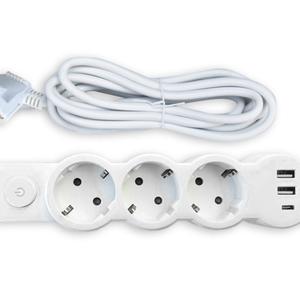 Сетевой удлинитель  с USB  и Type C