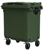 Мусорный контейнер 770 л зелёный 4-колёсный с зелёной крышкой 00000057914