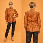 Элегантная блуза с кружевом в оттенке Copper