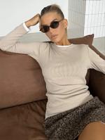 Лонгслив женский Alesta Bis Лонгслив в рубчик Лонгслив бежевый