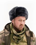 Шапка-ушанка суконная (серый натуральный мутон) для военнослужащих 123