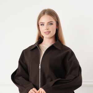 Бомбер из драп-кашемира Шоколадный