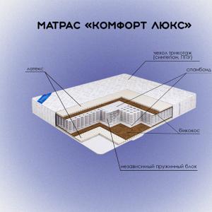 Матрас Комфорт Люкс на независимом пружинном блоке, наполнение - латекс, кокосовая койра
