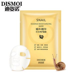 Dismoi Snail Essence Moisturizing Mask Омолаживающая маска салфетка для лица с муцином улитки и водорослями Фукус (3D эффект)