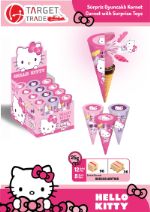 Вафельный рожок с ореховой пастой и с сюрпризом Hello Kitty 8682224007168 8682224007168