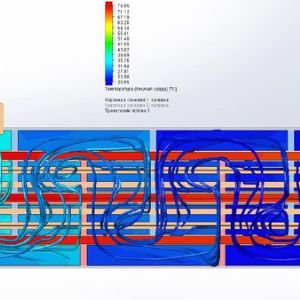 Результаты моделирования теплообменника и итераций в SolidWorksPro