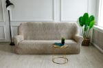 Чехол на 3х местный диван "Жаккард" Волна серый 3Д 1814/1447