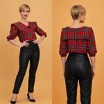 Роскошная блуза в красную шотландскую клетку