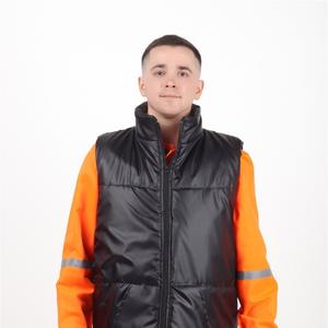 Жилет утепленный, наполнитель синтепон, цвета: черный, оранжевый, синий