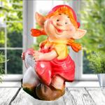Гном девочка на грибе (27х28х37) гофра упаковка по 1 шт. Ландшафт.Pro 3808073