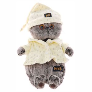 Артикул:Ks25-024 Плюшевая игрушка: Кот Басик в пижаме Высота  22 см., 25 см, 30 см. 
Продается в подарочной коробке.