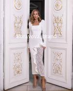Платье белое с кружевом Buravova brand 56055706