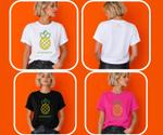 Премиальная футболка Luxe Neon Pineapple из хлопка с эластаном