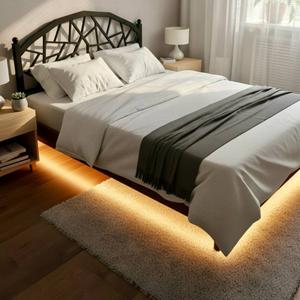 Кровать из металлокаркаса, тип кровати "парящая" данный эффект парения достигается с помощью смещения опор кровати к центру кровати, но без ущерба к её устойчивости! у данной модели полностью отсутствует шат, за счет надежного болтового соединения, за счёт своей конструкции выдерживает нагрузку до 2 тонн. Высота кровати, форма и вид спинки, цвет меняется по желанию заказчика, так же кровать может комплектоваться подсветкой, тип краски порошковая.