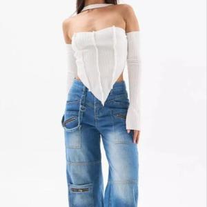 Женские джинсы багги синие