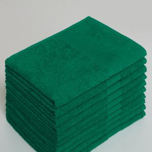 Полотенце махровое из 100% хлопка, 50*90 мм, 440 г/м2, ярко-зеленый с бордюром