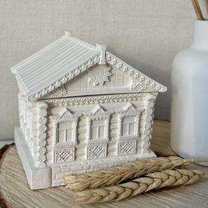 Шкатулка подсвечник Русская изба