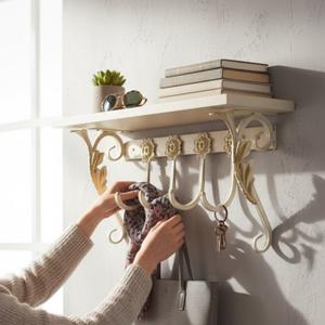 кованная вешалка с полкой