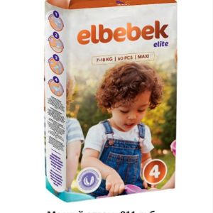 Детские подгузники для новорожденных ELBEBEK MAXI (7-18кг) памперсы 4 раз-р ночные 60шт комплект